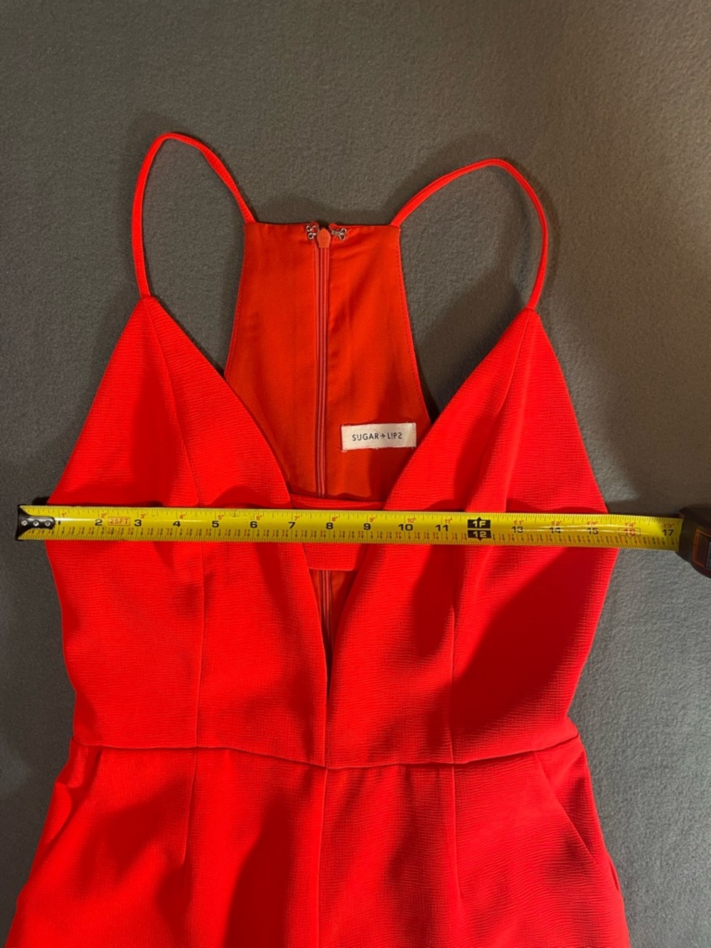 Sugarlips Red Spaghetti Strap Romper - Picture 7 of 7